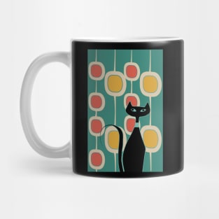 Black Cat Retro Style Mug